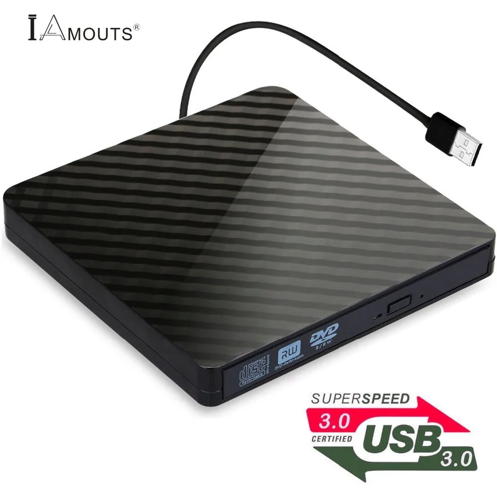 External Dvd Drive, Iamotus Usb 3.0 Slim Portable Optical Drive