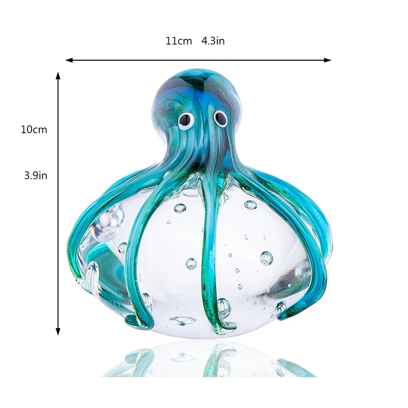 H& D, ручная работа, Цветной Осьминог, стеклянный орнамент, фигурка животного, ручная работа, домашний декор, статуэтка, украшение для офиса, рабочего стола, ремесло, подарок