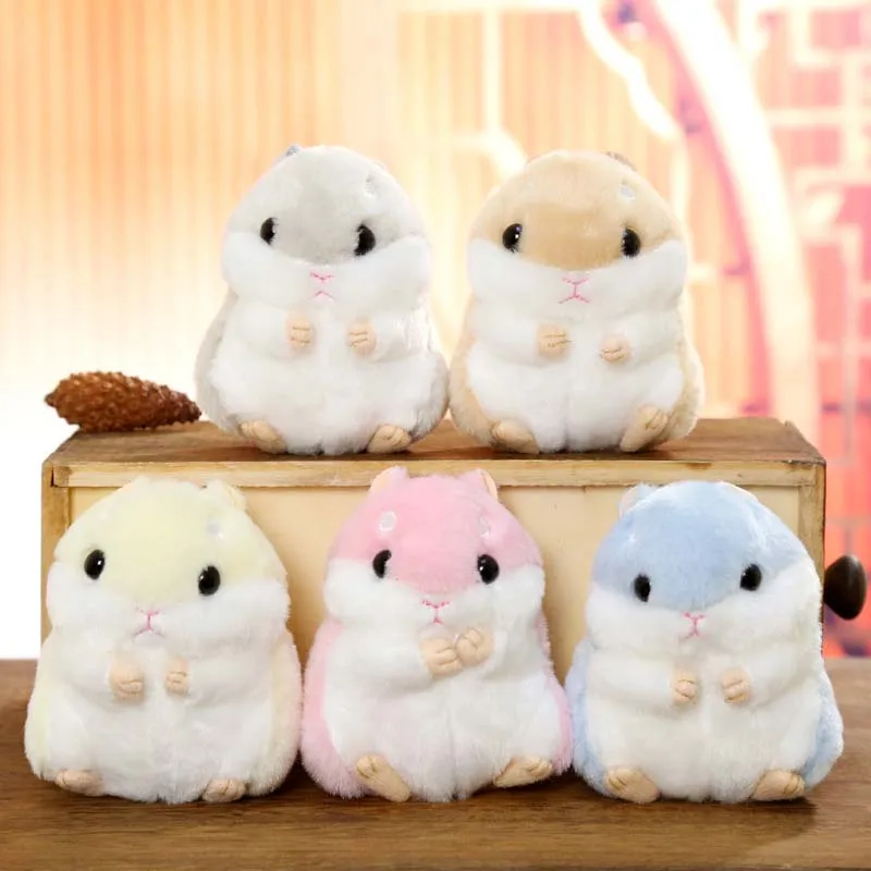 

1PCS Lovely Little Hamster keychains for women SoftPlush Doll 3 Colors Faux Rabbit Fur girl Bag Pendnat Car Trinkets Key Chain