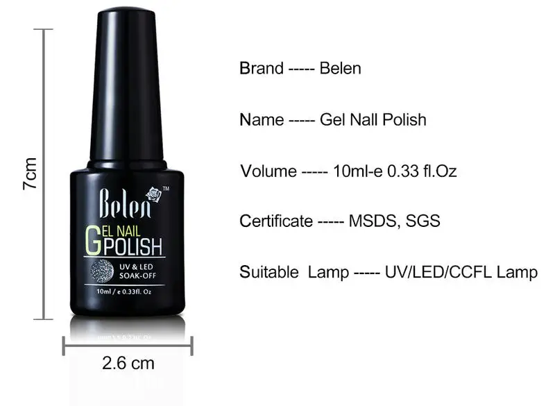 Belen Black Diamond серии Гель-лак для ногтей Soak Off UV светодиодный лак для ногтей грунтовка стойкий гель профессиональная эмаль маникюр 10 мл