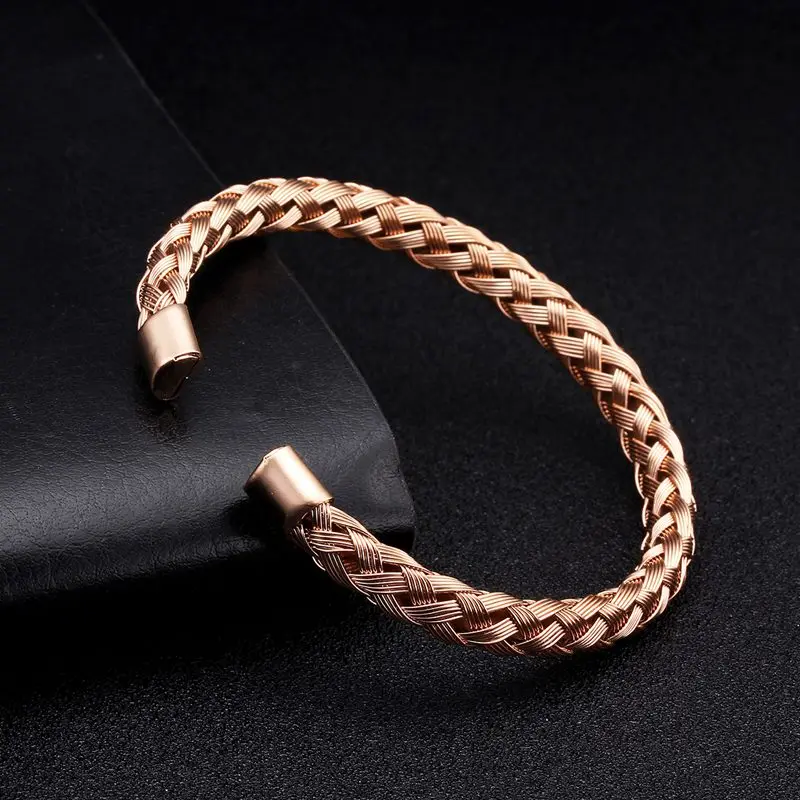 

Luxury Braided Charm Open Cuff Men Women Bracelets Trendy Unique Soft Stainless Steel Diy Sporty Charm Bangles Pulsera