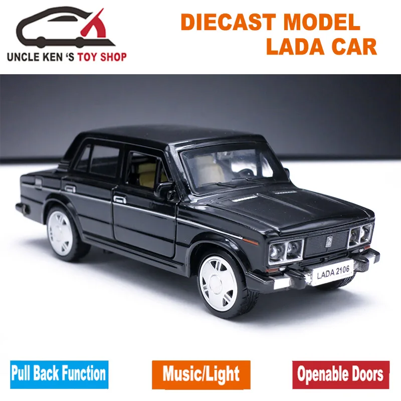 Российский ВАЗ модель автомобиля, 1: 32 масштаб Lada литой автомобиль, сплав игрушки для детей мальчиков, металлическая модель со звуком/светом/функция оттягивания