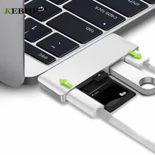 Kebidu 5In1 USB C 3,1 Тип C концентратора Мощность USB 3,0 разветвитель доставки PD-Мощность SD/TF картридер для ноутбука MacBook