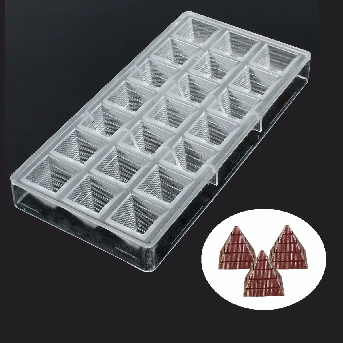 1 шт., форма для шоколада, форма для изготовления конфет, поликарбонатная форма для выпечки, инструменты для самостоятельной выпечки - Цвет: Pyramid Shape