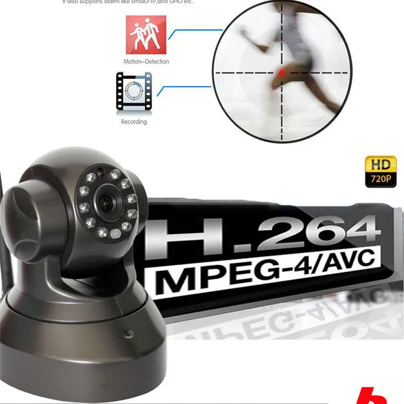 WIFI IP Telecamera di Sicurezza 720 p robot HD video di Sorveglianza di Sicurezza Domestica 360 IR-