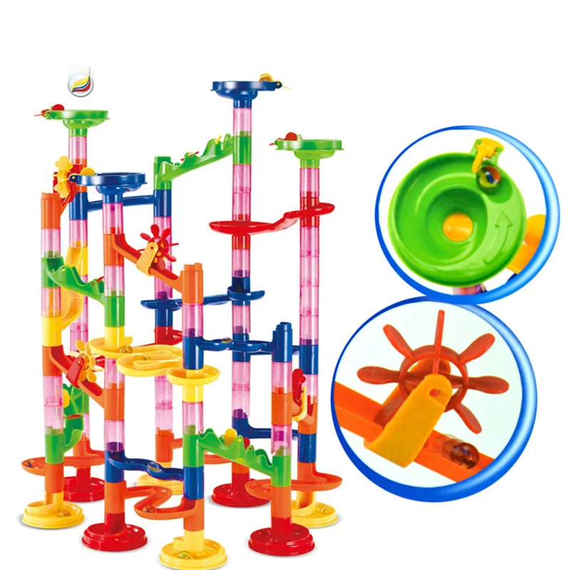 105 шт DIY Строительные мраморные гоночные шарики лабиринт трек строительные блоки детский подарок для ребенка развивающие игрушки