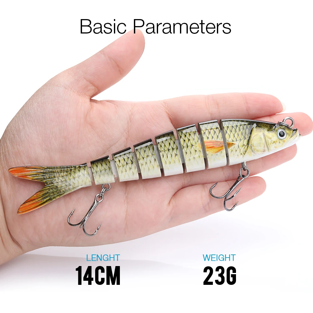 VTAVTA 10/14 см тонущие рыболовные приманки наживки соединенные Crankbait Swimbait 8