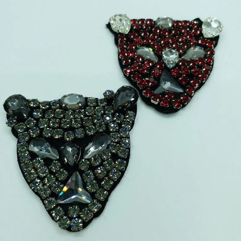 

1pc tiger handmade sequins beaded patches for clothing DIY rhinestone beaded Sew on patch Embroidery applique parche ropa