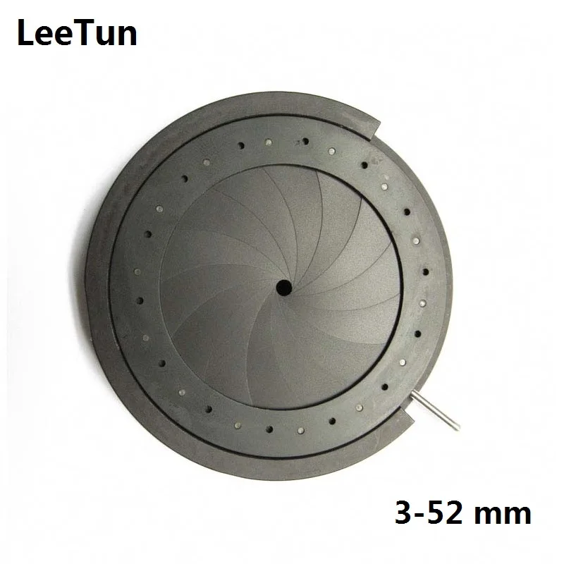 

3-52mm Adjustable Aperture Diameter Metal Zoom Iris Diaphragm Aperture Condenser for Microscope Camera Lens Optical Instrument