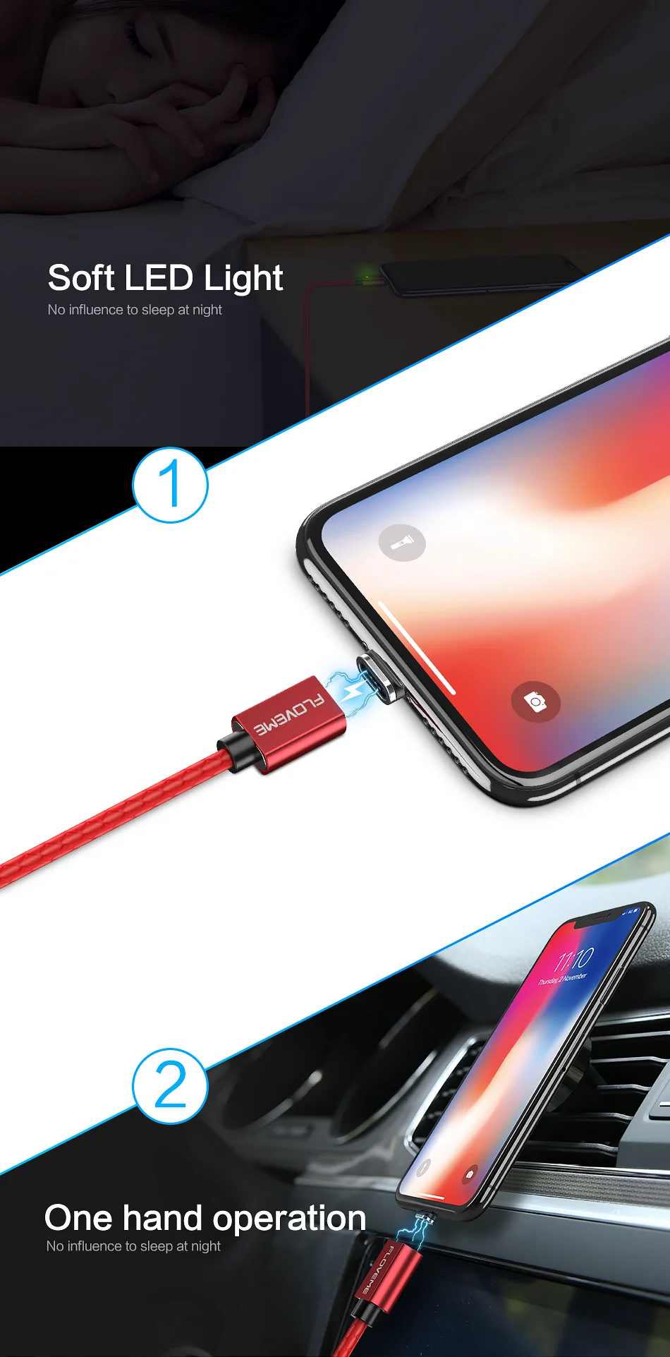 FLOVEME 3A Магнитный usb type-C кабель для iPhone 7/8/XR/XS Micro USB кабель Быстрая зарядка зарядное устройство кабель для samsung Xiaomi huawei