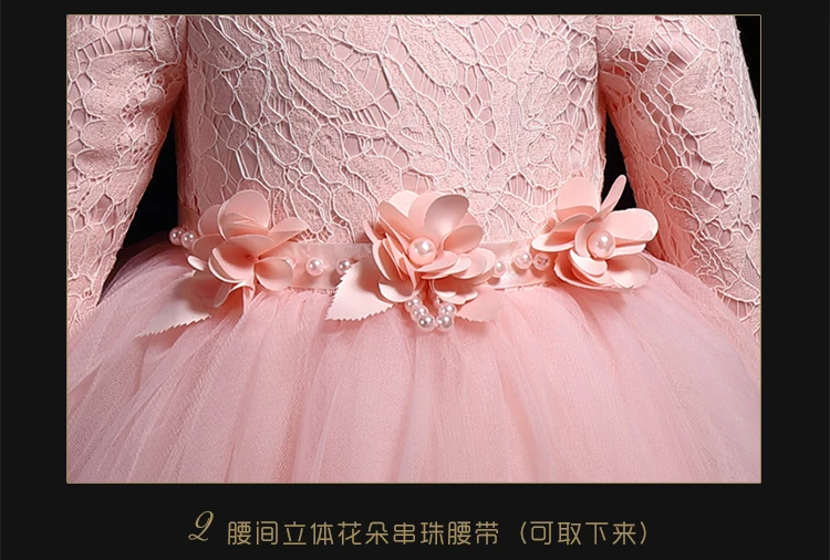 Toddler Girl Clothes Winter Autumn Formal Dress Party Princes Girls Wedding for Childrean 1 2 3 4 5 To 11 Years Old