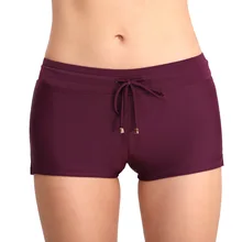 Women's solid color swimming trunks large size anti-lighting simple boxer swimming trunks beach swim trunks geometric print color block sport men s swimming trunks