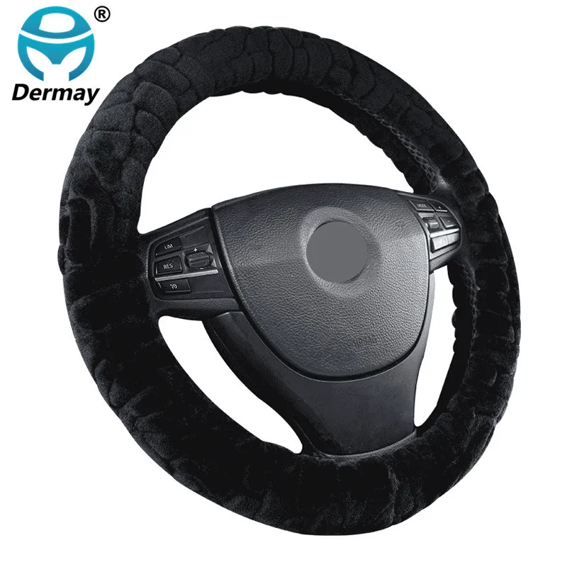 

Winter Car Steering Wheel Cover Fashion Plush Soft Volant Universal Braid on the Steering-wheel Car Styling Automobile Protector