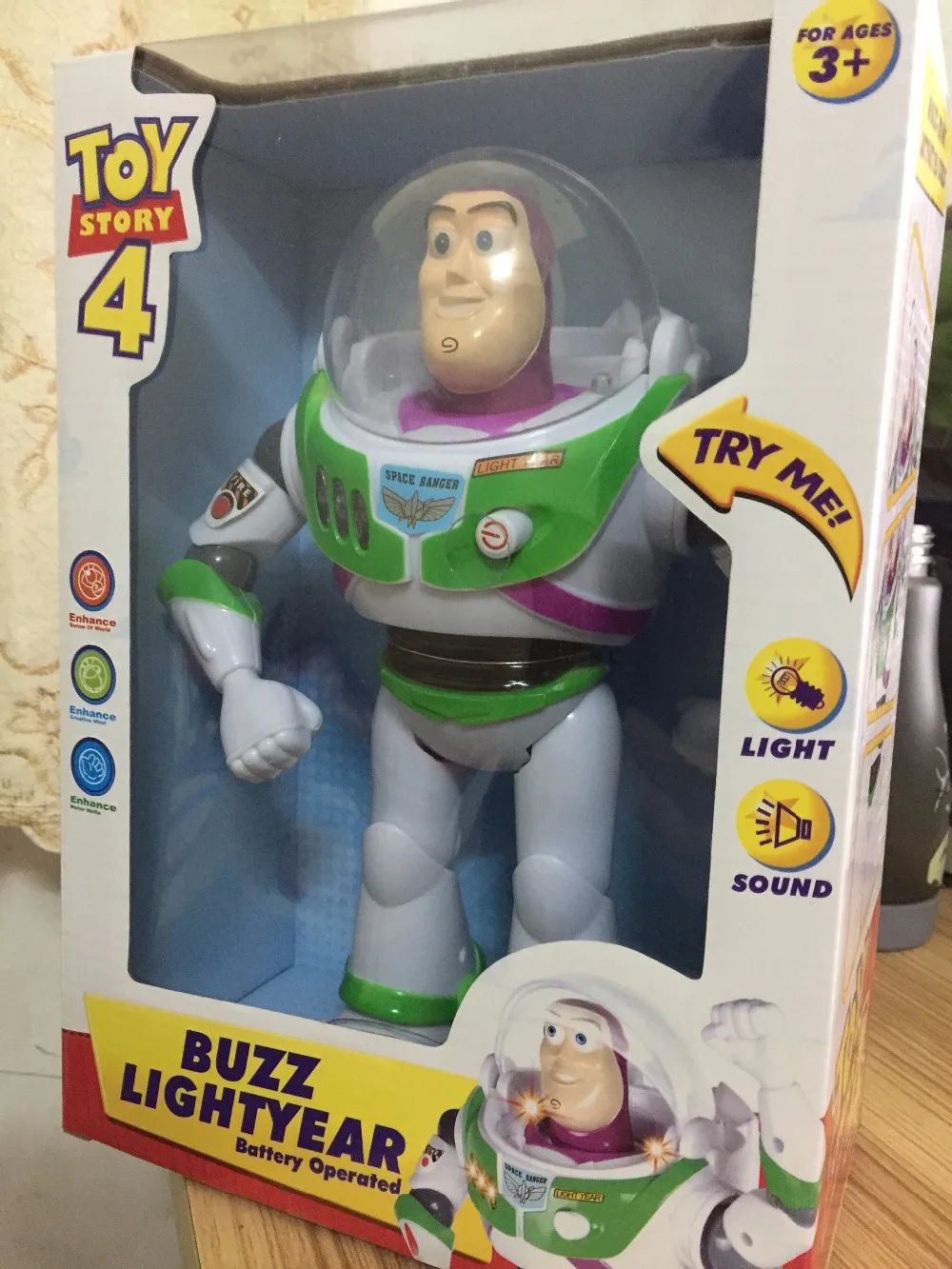 

New Toy Story anime 10 inch Buzz Lightyear figure Toys Lights Voices Speak English Joint movable Action Figures Children Gift