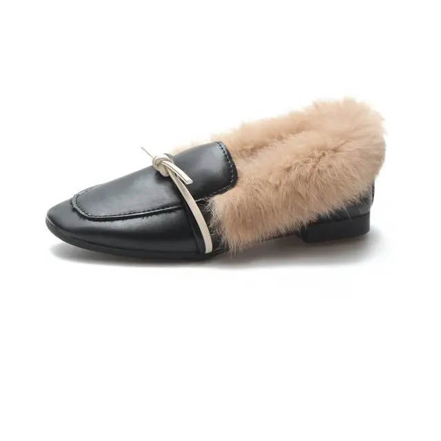 Buy Fur Mules Shoes Women 2018 Winter New Handmade