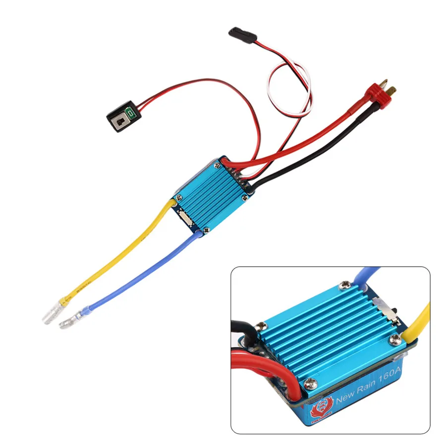 Remote Control Car Replacement ESC Waterproof Brushed ESC 160A 3S with 5V 1A BEC T Plug