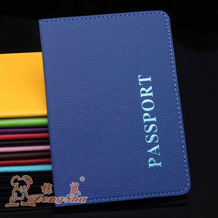 Zonghsu общий бизнес стиль Мужская Женская Обложка для паспорта Гладкий край личи ЗЕРНО внутренняя ПУ кожа сертификат паспорта держатель - Цвет: blue