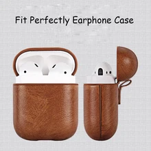 Бизнес из искусственной кожи чехол для AirPods Bluetooth беспроводной человек наушники чехол для Airpods 2 наушников крышка аксессуары зарядная коробка