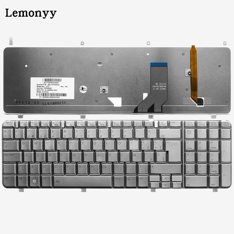 

Spanish laptop keyboard for HP Pavilion HDX18 HDX X18 dv8-1000 dv8-1200 dv8-1100 SP Silver keyboard