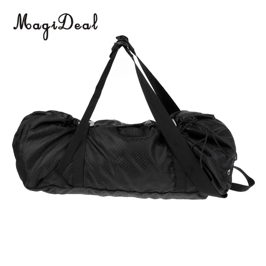 MagiDeal Folding Rock Climbing Rope Bag Backpack with Ground Sheet & Straps Black for Camping Travell Outdoor Sports Equipment