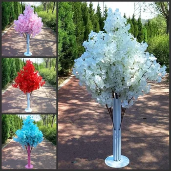 

New Arrival Cherry Blossoms Tree Road Leads Wedding Runner Aisle Column Shopping Malls Opened Door Decoration Stands