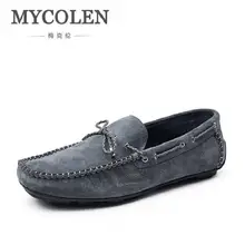 MYCOLEN Фирменная Новинка модные Демисезонный Мужские туфли для вождения мокасины из натуральной кожи дышащие туфли-лодочки мужские повседневные туфли на плоской подошве; sapato