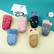 Новые детские перчатки, подарок на зиму, теплые замшевые перчатки, милые Мультяшные перчатки для малышей 3-6 лет