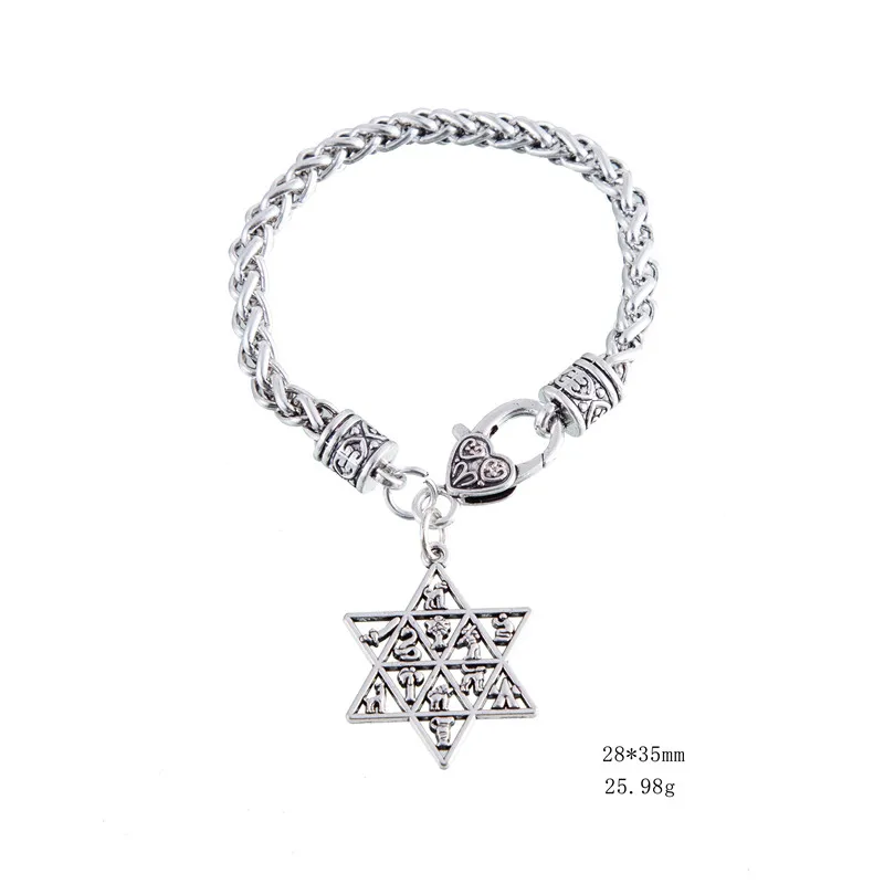 Астрологический браслет Skyrim Tetragrammaton Звезда Давида кулон 12 племен Израиля