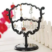 Горячая Распродажа новое поступление черный стенд ювелирный Органайзер дерево Металлический Держатель Показать Серьги Кольца Ювелирные изделия дисплей s