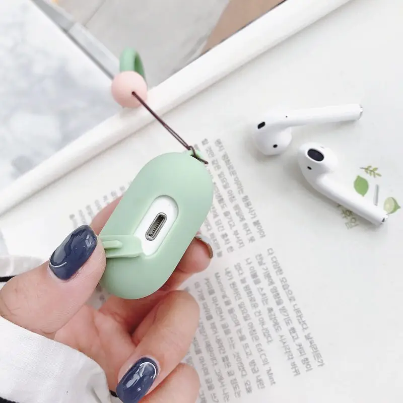 Контрастный карамельный цвет чехол для гарнитура для airpods чехол s Love ремни Мягкий силиконовый корпус чехол для наушников для Air Pods