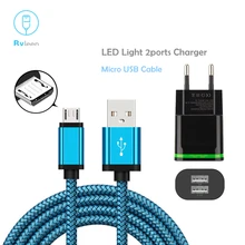 Byleen синий 7 мм удлиненная микро usb зарядка линия для Xiaomi Redmi 5 Plus/Note 4X LG g4 Q7 G5 Lite зарядное устройство адаптер