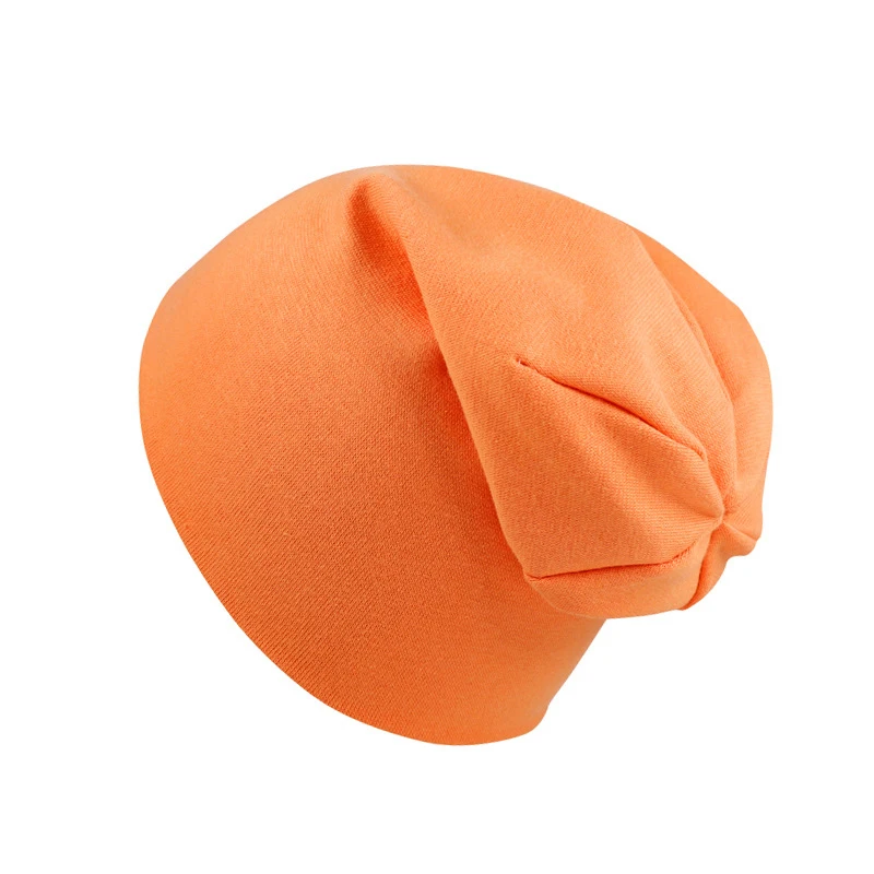 Зимняя теплая шапка для детей 1-4 лет, детский чепчик, Детские хлопковые мягкие шапки, кепки для девочек и мальчиков, весенняя шапка для младенца - Цвет: orange 2