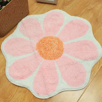 

2017 new 65*65cm PVC flower Floor mats non-slip bathroom mats Bath Rugs And carpet Anti-Bacteria cartoon Kitchen Rugs
