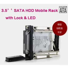 Locks with LED Tool-free 3.5″ SATA SSD HDD Rom Mobile Rack Hot Swap Serial ATA Internal Hard Drive Disk Aluminum Enclosure