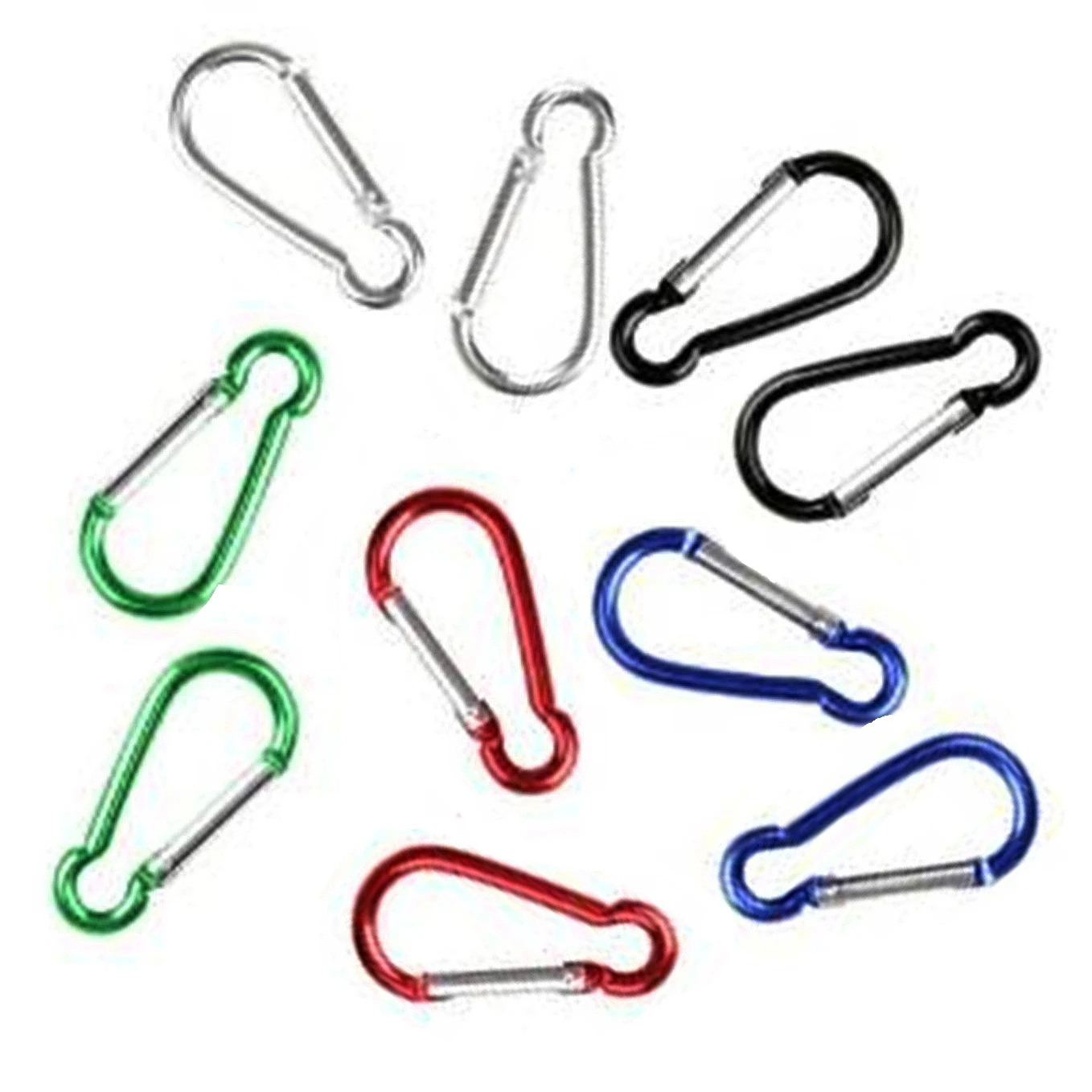 

10 Pcs multi color Metal Aluminum Climbing Carabiner Hook Clip Snap Key Ring Camping Sport Karabiner Keychain Camping Accessory