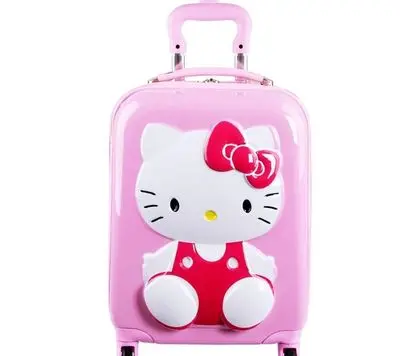 Детская Тележка Дело ABS18 дюймовый чемодан hello kitty KT кошка камера ролики