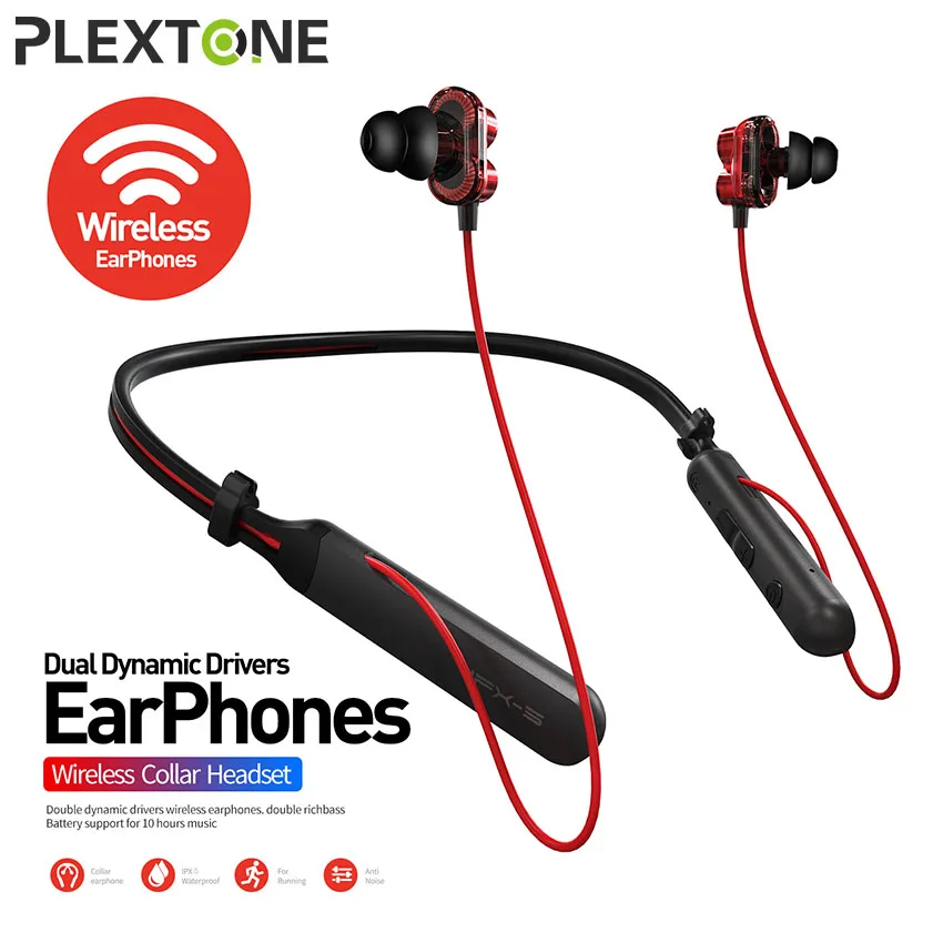 

PLEXTONE BX345 Wireless Bluetooth In Ear Headset Handsfree Calls Sport Earphones with Microphone Volume Control for mobile phone