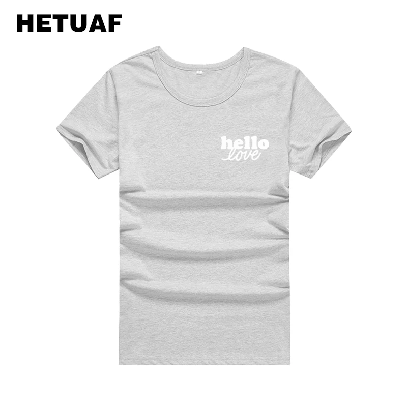 HETUAF Hello Love 2018 Fashion Couple T Shirt for Lovers Harajuku Streetwear Tee Shirt Femme Ulzzang Big Size Camisas Mujer HETUAF Hello Love 2018 Fashion Couple T Shirt for Lovers Harajuku Streetwear Tee Shirt Femme Ulzzang Big Size Camisas Mujer