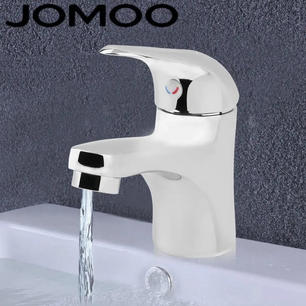 

JOMOO Bathroom Lead-free Taps Chrome Plated Single Handle Basin Rotate Cool Warm Water Mixer Faucet With Two Hoses Free Shipping