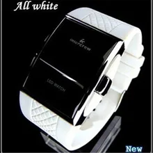 Sportowe zegarki cyfrowe 2021 nowe stylowe mężczyźni czarny Rentangle Dial LED zegar elektroniczny silikonowy Watchband Hot erkek kol saati
