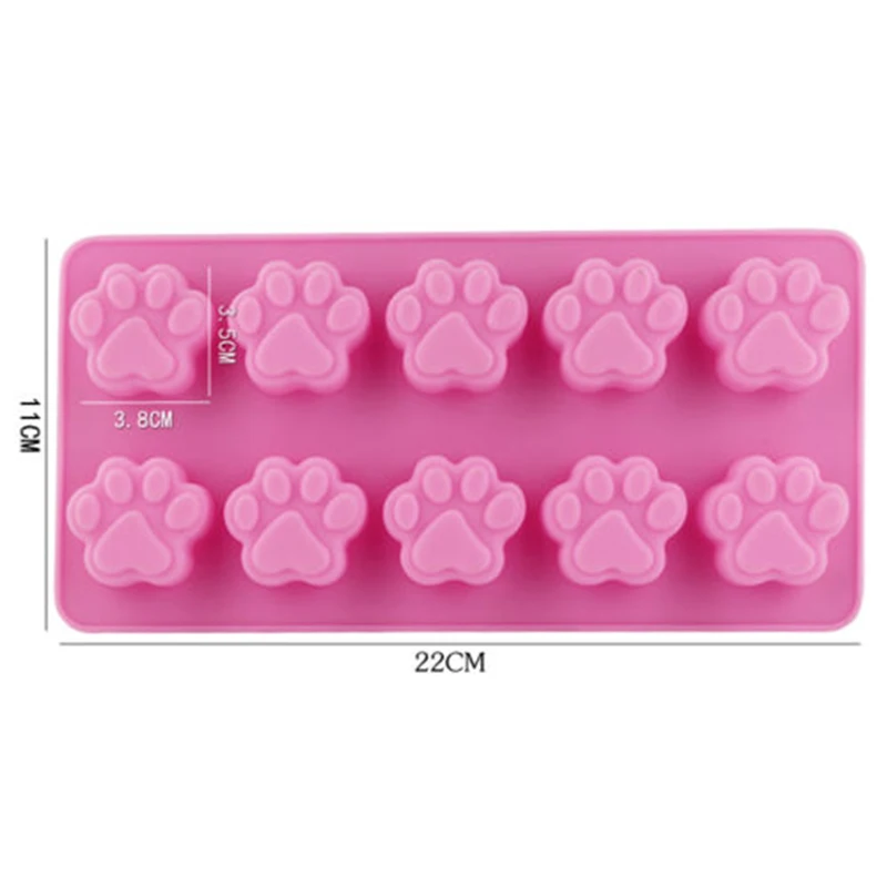 Dog Cat Paw Mould Silicone Pet Treat Cookie Molds Chocolate Jelly Candy Mold for Cake Decorating Baking