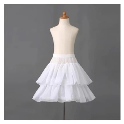 Latest Children Petticoats Wedding Accessories White 1-Hoop 2-Layer Little Girl Crinoline Flower Girl Dress Kids Underskirt