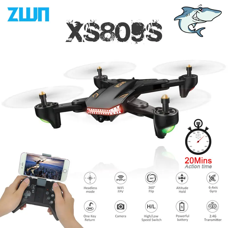 Складной селфи Дрон VISUO XS809S XS809HW с широкоугольным объективом 0 3 Мп/2 МП HD камера