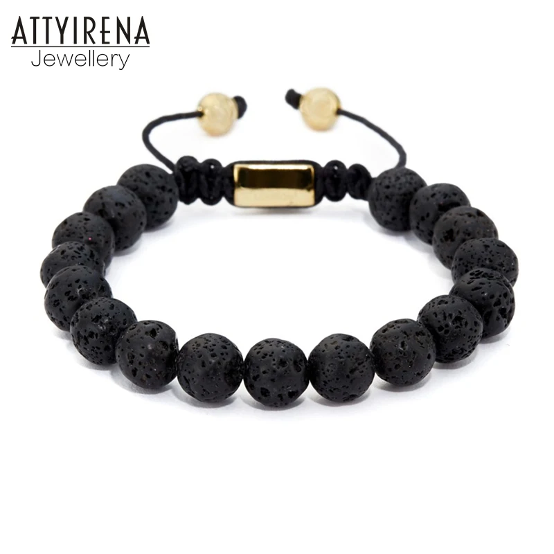 Мужской/женский браслет для йоги ATTYIRENA черный цвет|bracelets for|yoga braceletlava stone bracelet |