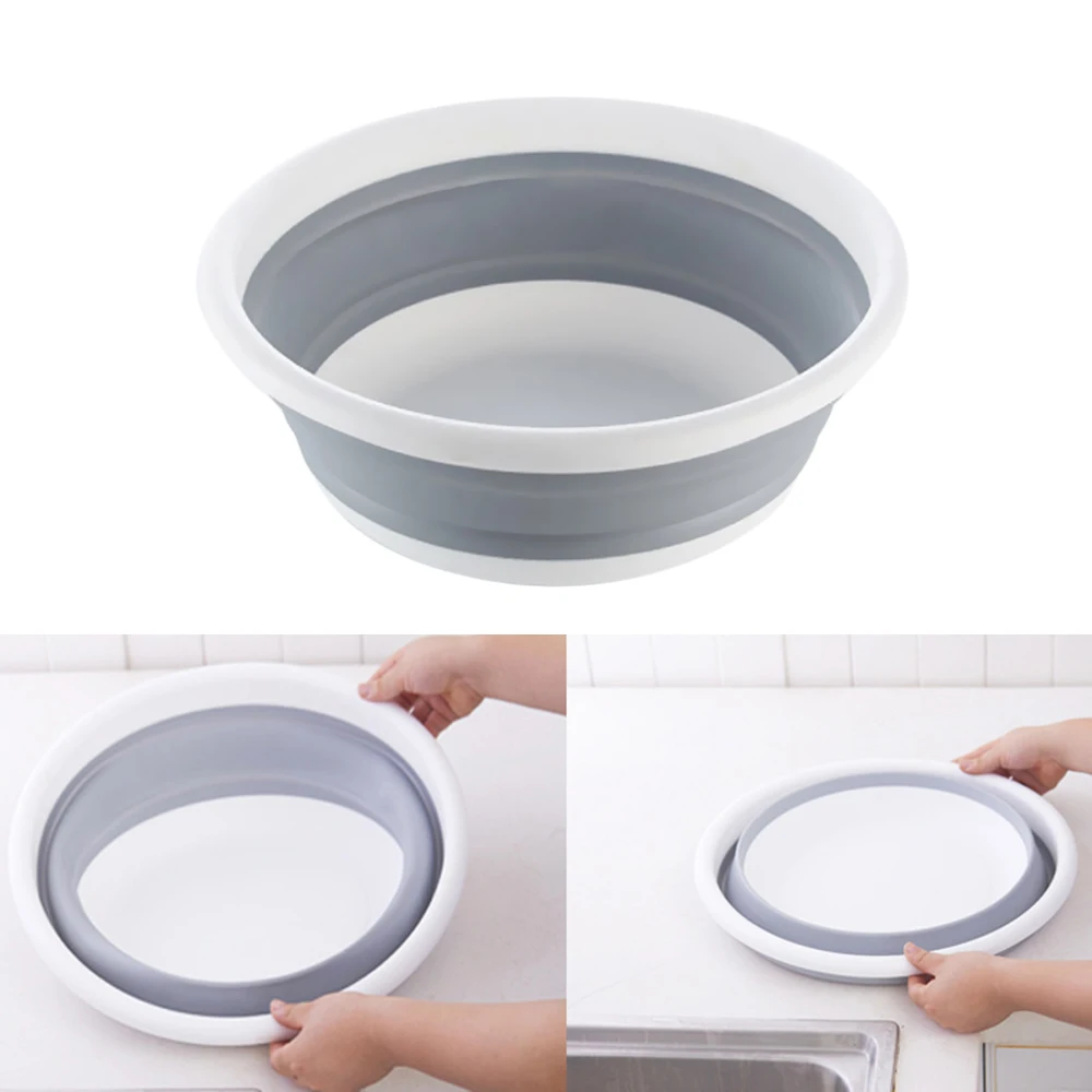 

Multi Washing Basin Kitchen Bathroom Plastic Washbasin Foldable Water Washbasin Collapsible Space-saving Plastic Round Washtub
