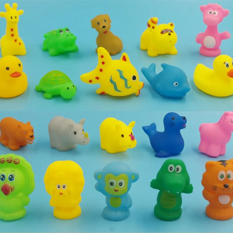 New Baby Bath Toys Mixed Animals Squeaky Bathing Swimming Wash Play