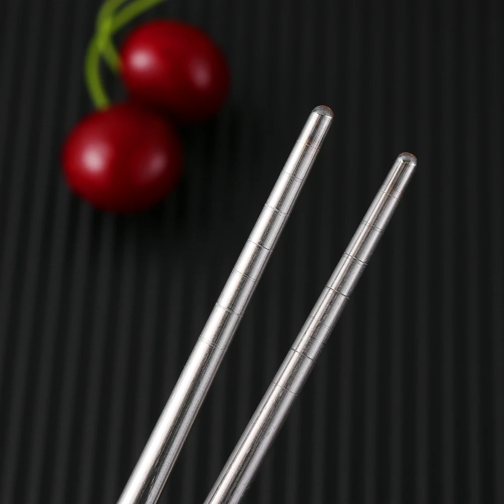 5 пар палочки для еды серебристого цвета из нержавеющей стали в китайском стиле многоразовые Нескользящие палочки для суши, палочки для еды, Аксессуары для посуды
