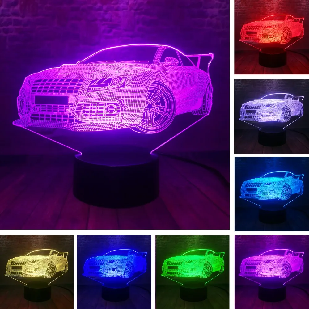 Us 4 56 20 Off Fashion Cool Man Bridge Car 7 Color Changing Lamp Visual Night Light Bedroom Girls Boys Toy Friend Family Xmas Birthday Gifts In Led