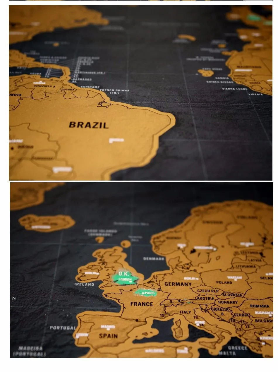 Путешествия люкс скретч-офф карта стереть черный мир mapa для детей путешественник география Новинка креативный подарок плакат на стену mundi rascar