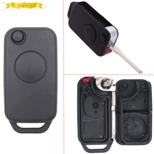 KEYECU 1 Button Uncut HU64 Remote Key Shell Fob Case for Benz W168 W124 W202 1984-2004